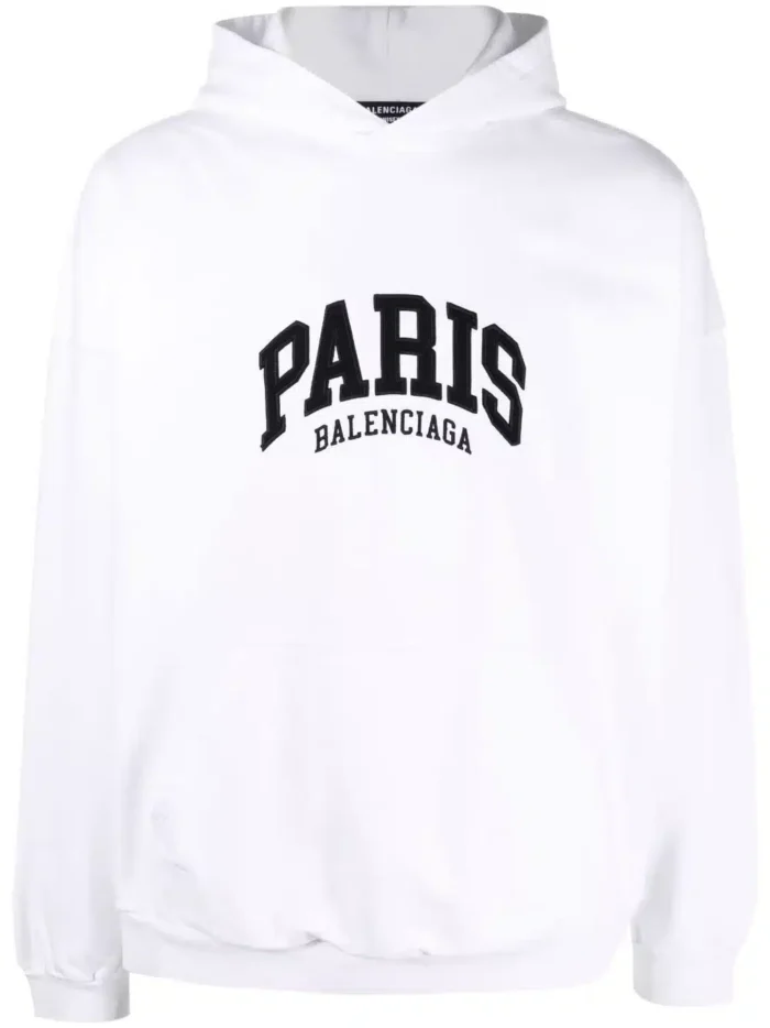 Balenciaga Paris Logo White HoodieS